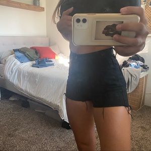 Black Brandy Melville cutoff shorts
